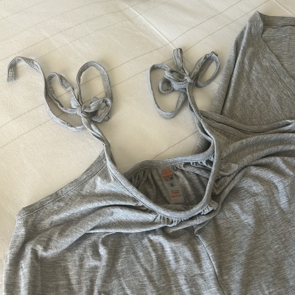 “Free to Flow” Jumpsuit Gray Thin Tie Strap Wide Leg New S - Picture 6 of 13